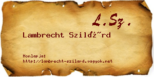 Lambrecht Szilárd névjegykártya
