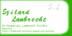 szilard lambrecht business card